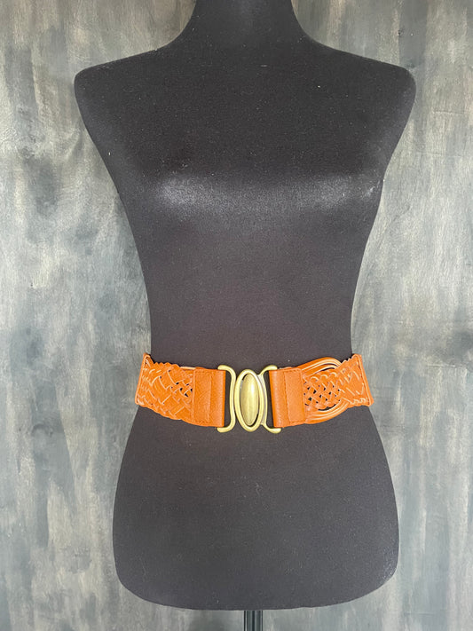 Oval Buckle Braided Belt